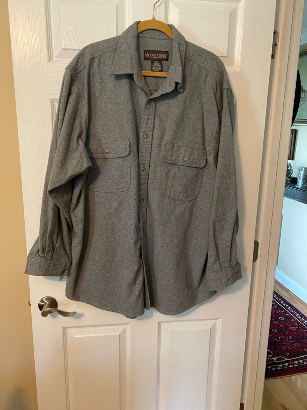 Moose Creek Flannel Shirt Jacket XXL Gray Heavy Cotton Button Up Workwear
